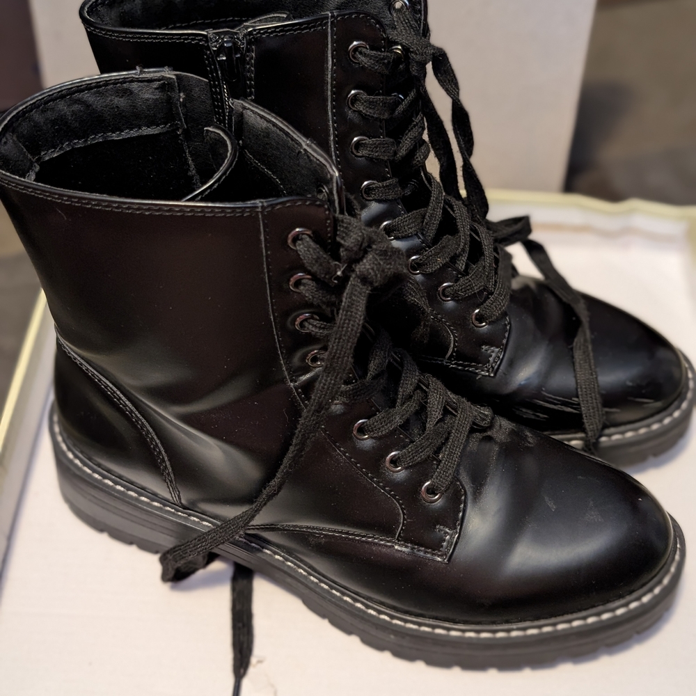 Sugar Black Combat Boots